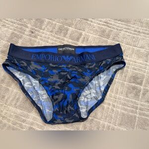 Emporio Armani size small micro blue camo brief